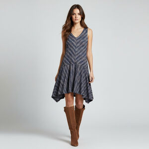 ANTHROPOLOGIE MAEVE WESTWATER BLUE Sleeveless Knit Drop Waist Dress Size XS